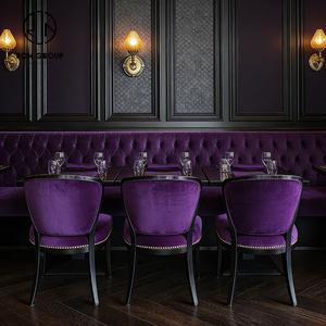 Juego de Mesa y Sillas de Piedra Sinterizada Cuadrada de Lujo, Color Púrpura Terciopelo, para Cafetería, Restaurante, Muebles de Sofá, Asientos de Cabina - Product Image 2