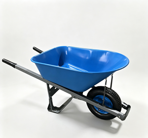 Utility Wheelbarrow Metal Frame Single Wheel for Garden Construction <b>Transport</b> Load Capacity 200 kg - Product Image 1