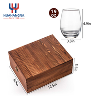 Özel Logo 4 Parçalı Bardak Seti Premium Ahşap Hediye Kutusu 600ml BPA İçermez Gıda Güvenli Düğün Etkinlikleri