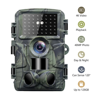 Caméra de chasse WiFi avec application, étanche IP66, 60MP, 4K CMOS, 46 LED infrarouges, vision nocturne, 6 mois d'autonomie, écran 2 pouces, pour animaux