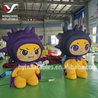 Model Maskot Makanan Tiup Kartun untuk Iklan Luar Ruangan Warna Ungu Lucu