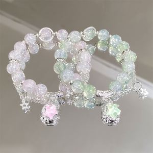 Pulsera de cuentas de cristal craquelado INS Fantasy Popcorn con dije de estrella, color degradado, para niñas y mujeres, pulseras de la amistad, regalo de joyería - Product Image 2