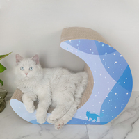 Papier ondulé recyclé de luxe écologique formule spatiale grand carton artisanat IC-5058 lune chat planche à gratter maison