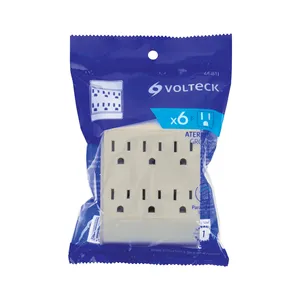 Scatola di prese elettriche quadrate con terra a 6 ingressi Volteck con 12 unità Multi-contatto - Product Image 2