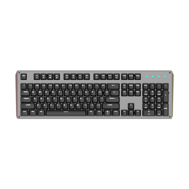 104-Key Wired Mechanical Keyboard Metal Top Case RGB Backlight Anti-Ghosting ABS Keycaps Outemu Switches OEM Design