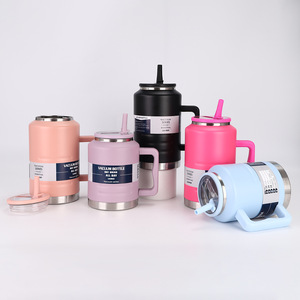 Thể Thao Đôi Tường Nước Bằng Thép Không Gỉ Chai Tái Sử Dụng 1.5L 2L Công Suất Lớn Chân Không Phích <span class=keywords><strong>Flask</strong></span> Với Cho Rơm Nắp Cho Cắm Trại - Product Image 2