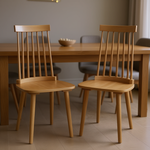 Juego de 2 Sillas de Comedor Windsor con Patas de Madera de Caucho Natural, Diseño Moderno para Muebles de Comedor - Product Image 2