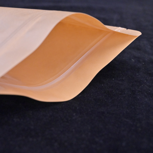 Дой пак с застежкой-молнией, коричневая белая Крафтовая бумага, стоячие мешочки, пищевая упаковка, пакеты на молнии с окошком - Product Image 6