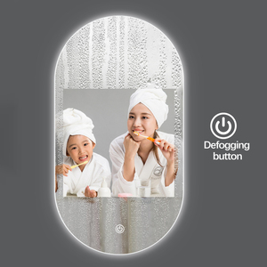 Hiện đại treo tường hình bầu dục thông minh trang điểm chiếu sáng phòng tắm Led Gương thông minh cho khách sạn và tiệm - Product Image 6