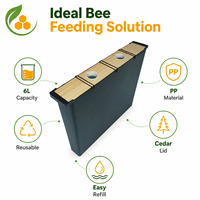 Grand récipient d'eau pour abeilles de 6 L en PP avec couvercle en sapin naturel, abreuvoir pour apiculture, outil d'alimentation pour ruche, fournitures pour apiculture