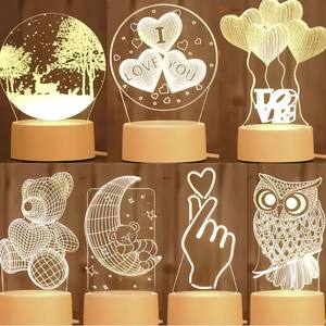 Lampes de table en acrylique 3D innovantes et exquises, lampes de nuit LED réglables, lampes de chevet esthétiques pour décoration intérieure - Product Image 1