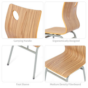 เก้าอี้ร้านอาหารราคาประหยัด คุณภาพดี ออกแบบตามหลักสรีรศาสตร์ ไม่มีที่วางแขน ขาเหล็กสแตนเลส เหมาะสำหรับใช้ในห้องเรียนโรงเรียน - Product Image 2