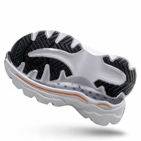 Semelle de chaussure de sport OEM ODM en gros, logo personnalisé, motif Chevron, semelle extérieure en caoutchouc EVA blanc pur et orange, antidérapante et durable
