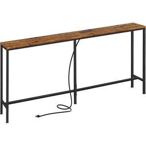 <strong>Console</strong> <strong>Table</strong> with Outlet and Charging Station for Entryway Narrow Sofa Couch <strong>Table</strong> <strong>Skinny</strong> Hallway <strong>Table</strong> - Product Image 1