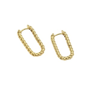Boucles d'oreilles géométriques ovales en forme de U en alliage de zinc, bijoux minimalistes unisexes à la mode - Product Image 5