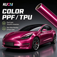 Film de protection de peinture TPU KUCAI rouge violet brillant auto-réparant 60 pouces x 50 pieds Film PPF TPU coloré