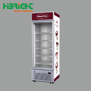High Quality Convenience Store Commercial Upright Display Single Door Merchandiser Freezer for Ice Cream