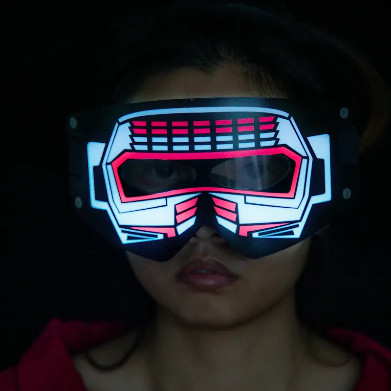 Harga Pabrik Topeng Mata Pesta LED Kustom Masker Mata 3D Busa untuk Pesta