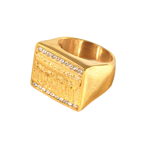 Acciaio inossidabile Leonardo Da <span class=keywords><strong>Vinci</strong></span> l'ultima cena anelli apostolen discepolo di Gesù Cristo 18K oro PVD placcato moda religiosa - Product Image 2