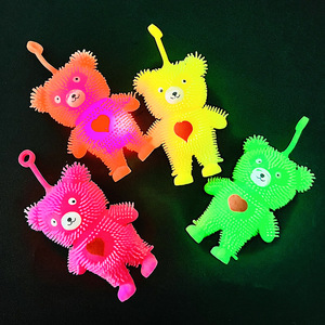 CHENXI Wholesale Silicone Sparkling Sticky Squishy Decompression Luminous Little Bear Puffer <b>Ball</b> for 5 to 7 Years Old Kids - Product Image 6