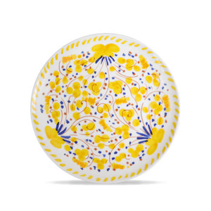 复古 12 英寸黄色花卉图案大餐盘套装手绘陶瓷餐具婚礼装饰瓷器批发 - Product Image 4