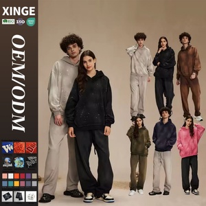 Nouveaux sweats à capuche personnalisés de haute qualité 2025, 100% coton, effet vieilli, streetwear, pour hommes, vierges, poids lourd 450 g/m², lavage à l'acide - Product Image 3