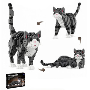 Balody Building Blocks Modello Gatto 3 Posizioni, Figura Animale Domestico Componibile per Bambini e Adulti, Giocattolo Educativo STEM - Product Image 1