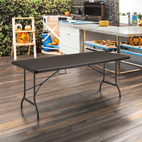 Table en rotin en plastique pliable de haute qualité de 6 pieds moderne pour le camping en plein air pour l'entrée Villa hôtel hôpital utilisation offre promotionnelle