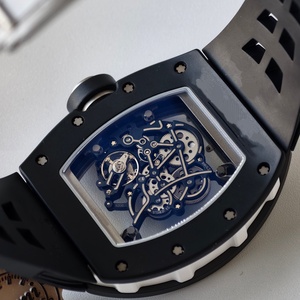 Reloj Mecánico Personalizado de la Mejor Calidad, Resistente al Agua, 43 mm, Movimiento UMI Factory RMUL2, RM055, Cerámica Negra, Esqueleto Gris, Reloj RM - Product Image 5