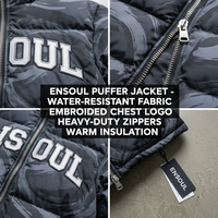 Veste d'hiver chaude décontractée bleue matelassée à double fermeture éclair pour homme, style camouflage, en polyter, avec col montant, fine, pour la vente en gros