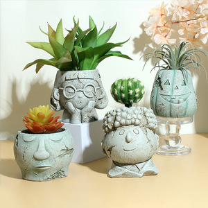 Nordic Resin Flower Pot With Face Design For Indoor Desktop Plant Decoration - Product Image 4