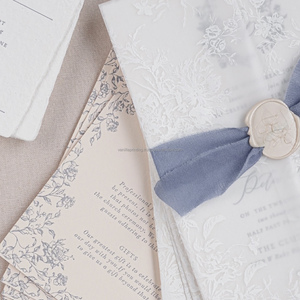 Papier vélin translucide élégant de qualité supérieure pour invitations de mariage, logo personnalisable, estampage à chaud, RSVP - Product Image 4