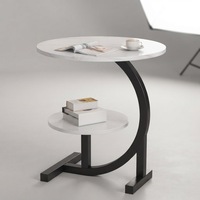 Table basse ronde moderne en métal, minimaliste, mobile, petite, pour canapé, étagère latérale, balcon, meuble multifonctionnel pour la maison