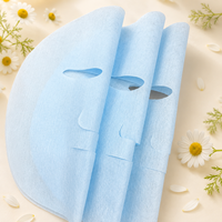 Y527 Substrat de masque facial en tissu non tissé bleu clair en fibres végétales colorées biodégradables à la camomille pour les soins de la peau