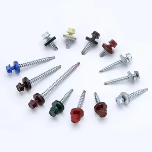 Sekrup Baja Galvanis Kepala Hex Warna-warni, Sekrup Autoperfurantes, Sekrup Atap Stainless Steel dengan Karet - Product Image 2