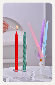 Lot de 3 bougies spirales colorées pour la décoration de la table à manger, des mariages et des fêtes, pour une ambiance élégante - Product Image 6
