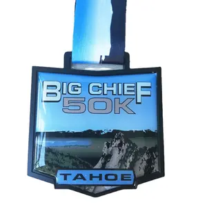 Hoge Kwaliteit Custom Zwart Nikkel Plating Trail Marathon Running Metalen Medaille