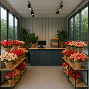 Récipient modulaire Flower Shop Pop up Serre Unité de vente au détail avec façade <span class=keywords><strong>en</strong></span> verre - Product Image 2