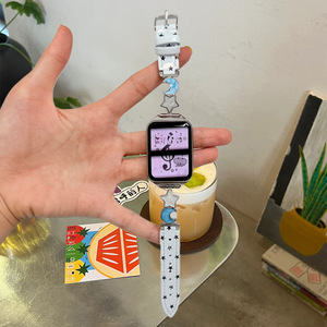 Correa de <span class=keywords><strong>reloj</strong></span> inteligente de metal con diseño de estrella y luna, adecuada para <span class=keywords><strong>Xiaomi</strong></span> 9 Pro, 8 Pro, Redmi 456, superficie brillante de lujo, correa de <span class=keywords><strong>reloj</strong></span> para <span class=keywords><strong>mujer</strong></span> - Product Image 6