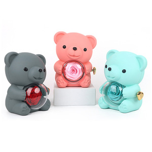 <span class=keywords><strong>GR</strong></span> nueva llegada regalo abrazando oso de peluche joyería giratoria cajas de rosas eternas caja de regalo encantadora preservada cajas de flores personalizadas - Product Image 4