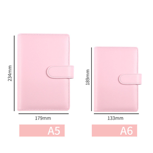 Fine Macaron Alat Tulis A6 A5, Buku Catatan Map Spiral Binder Loose-Leaf Kulit PU, Organizer Alat Tulis A6 A5 - Product Image 5