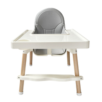 Chaise haute multifonction pour bébé, réglable en hauteur, siège de repas en bois, 2 en 1, chaise d'alimentation pour enfants