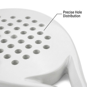 Raqueta de Pádel de Fibra de Carbono Blanca Mate con Correa para la Muñeca, Núcleo de Espuma EVA, Pala de Tenis de Playa para Entrenamiento de Adultos - Product Image 2