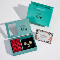 Boîte cadeau rigide élégante pour fleurs de bébé, Saint-Valentin, bijoux et roses éternelles