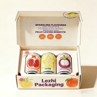 Boîte d'expédition ondulée beige pour 3 bouteilles, avec logo estampé or, pour emballage cadeau de jus et de vin, en carton ondulé recyclé