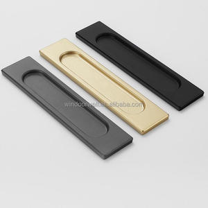 Poignée d'armoire en alliage d'aluminium Poignées ovales à tirer sans poinçon pour portes coulissantes Quincaillerie encastrée pour meubles - Product Image 3