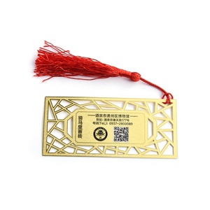 Marcapáginas de Metal Personalizado con Borla Dorada y Diseño Hueco, Marcapáginas Estándar de Latón - Product Image 5