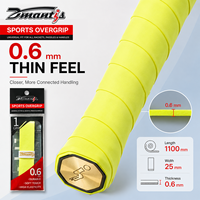 Dmantis Overgrip 0,6 mm 1 pièce, adhérent, absorbant la transpiration, en cuir PU, résistant à l'eau, antidérapant, confortable pour le badminton
