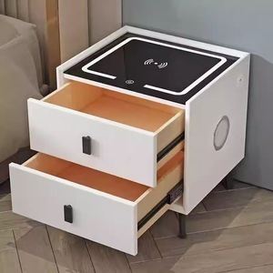 2026 Two <strong>Drawers</strong> Smart <strong>Sidetable</strong> Modern Nightstand with Wireless Charging Bluetooth Speaker and LED Lights for Bedroom Furniture - Product Image 3