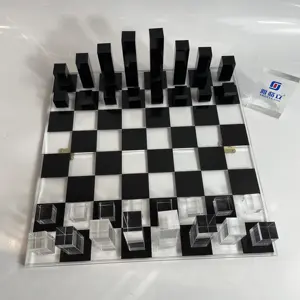 Juego de tablero de ajedrez Lucite único de lujo moderno de diseño personalizado del fabricante chino Yageli solo para exhibición